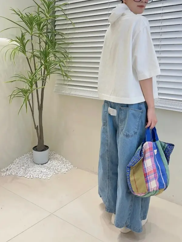 韓 褲管不規則寬褲 2色