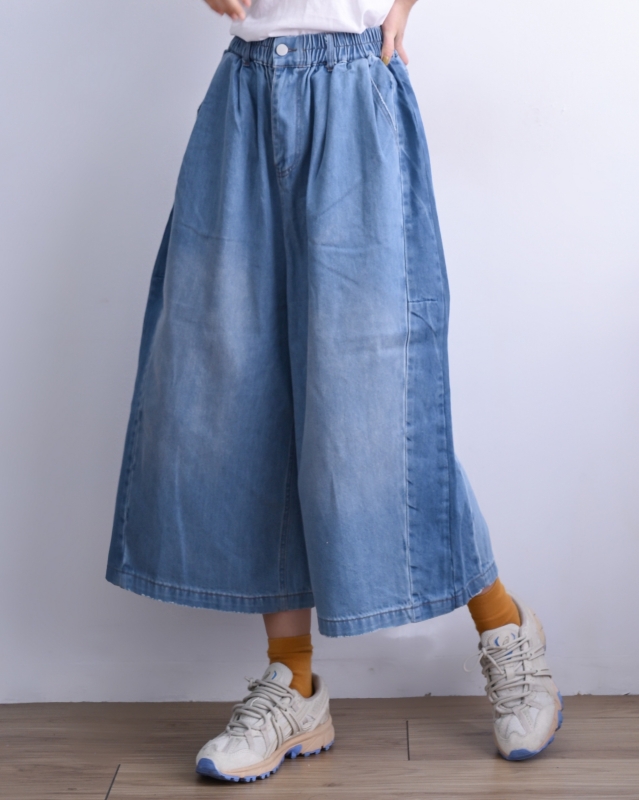 韓 刷色八分寬褲 2色 size