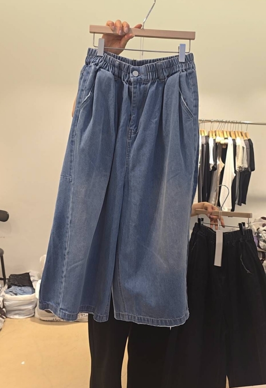 韓 刷色八分寬褲 2色 size