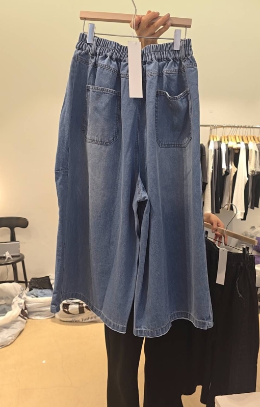 韓 刷色八分寬褲 2色 size