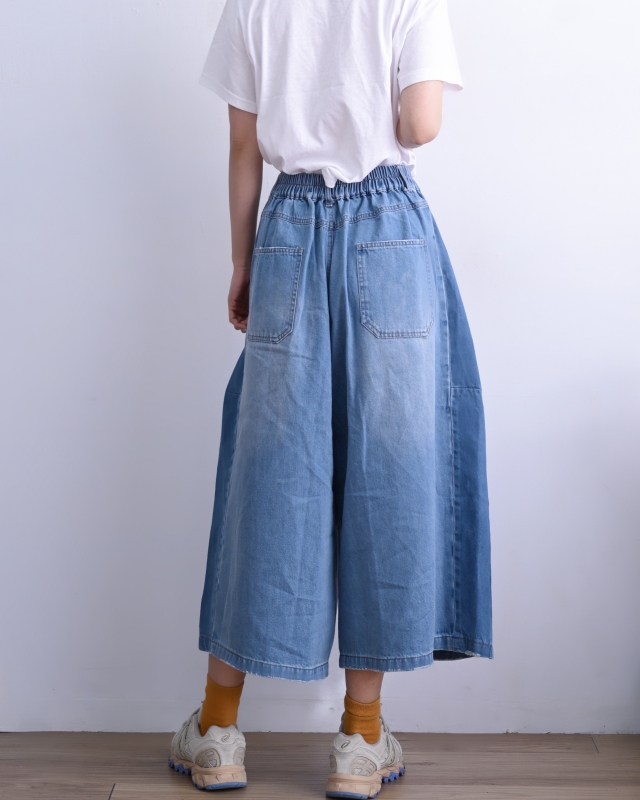 韓 刷色八分寬褲 2色 size