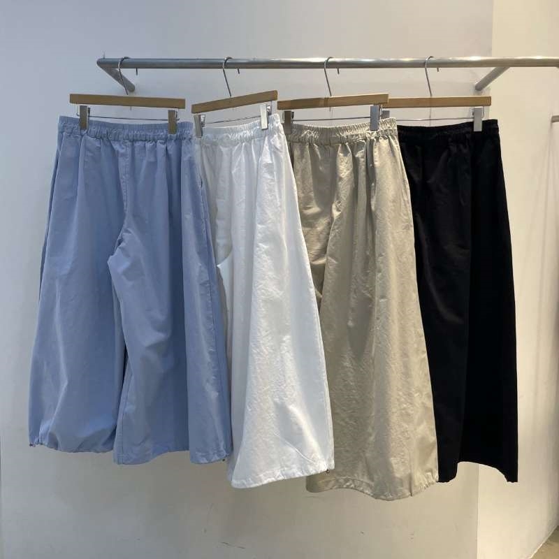 韓 下抽繩大寬褲 4色 size