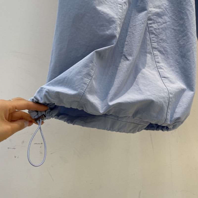 韓 下抽繩大寬褲 4色 size