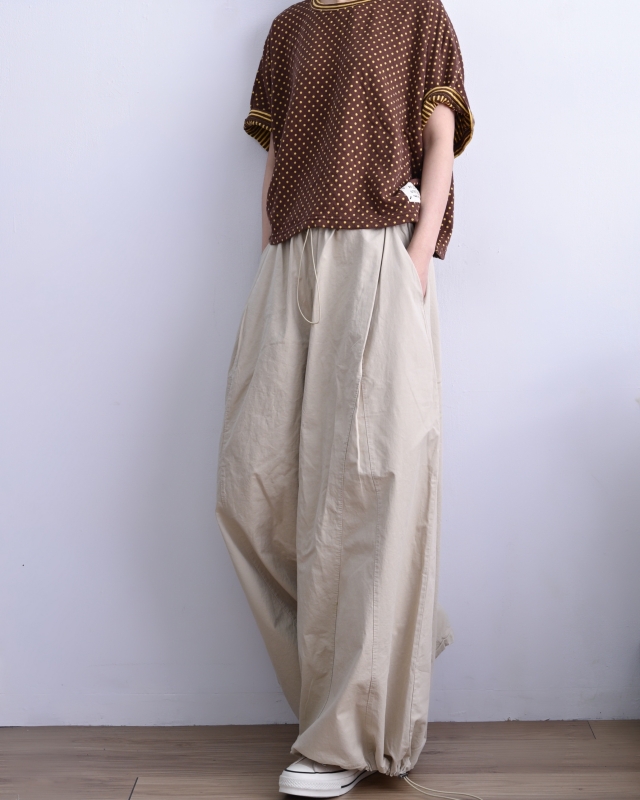 韓 下抽繩大寬褲 4色 size