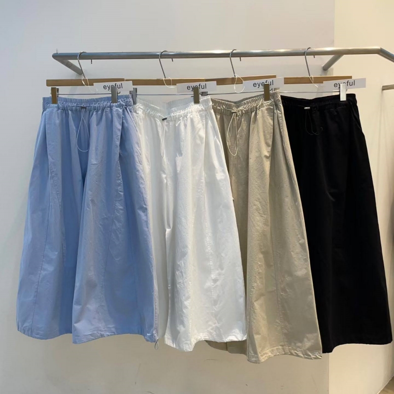 韓 下抽繩大寬褲 4色 size