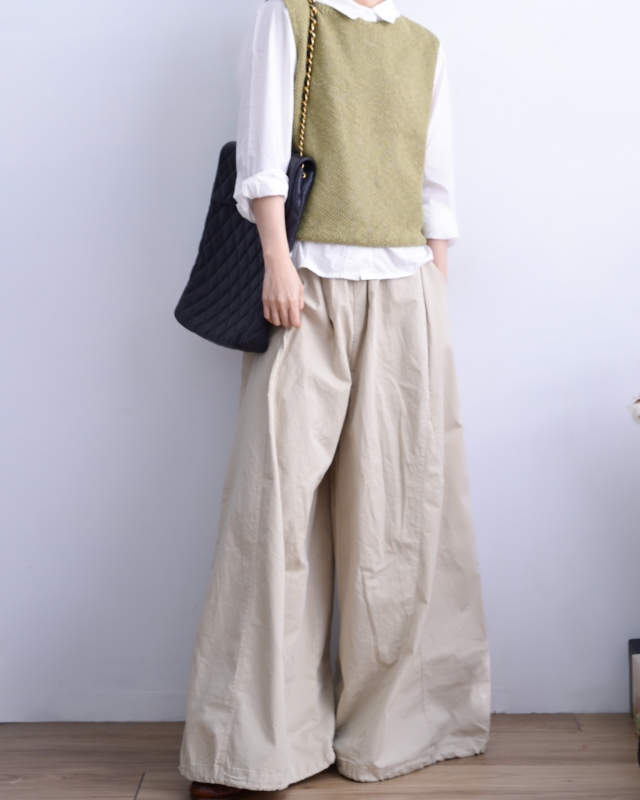 韓 下抽繩大寬褲 4色 size