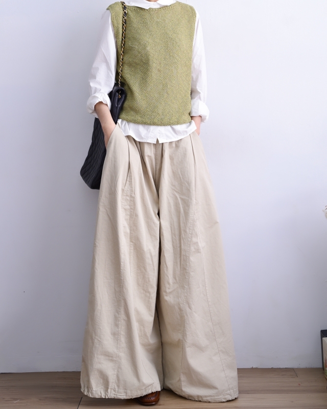 韓 下抽繩大寬褲 4色 size