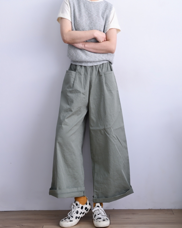 韓 雙口袋寬褲 6色 size