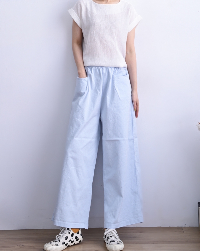 韓 雙口袋寬褲 6色 size