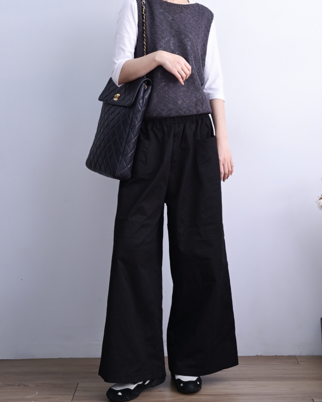 韓 雙口袋寬褲 6色 size