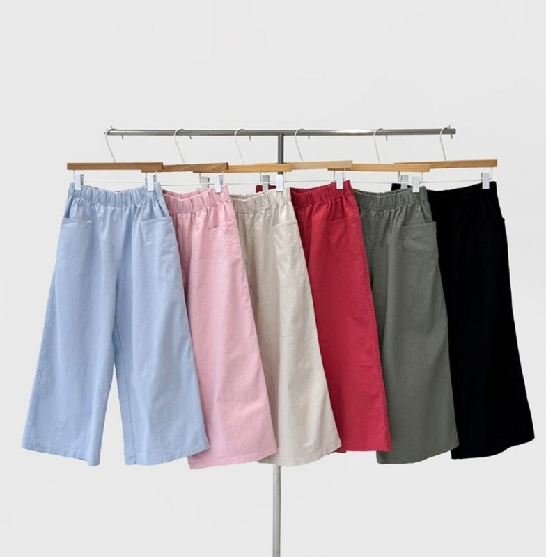 韓 雙口袋寬褲 6色 size