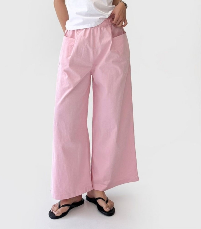 韓 雙口袋寬褲 6色 size