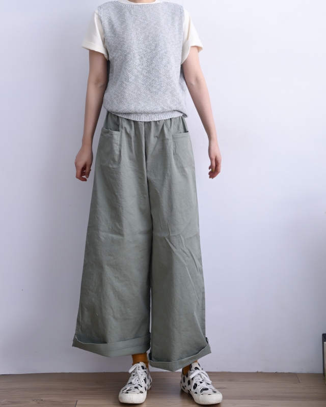 韓 雙口袋寬褲 6色 size