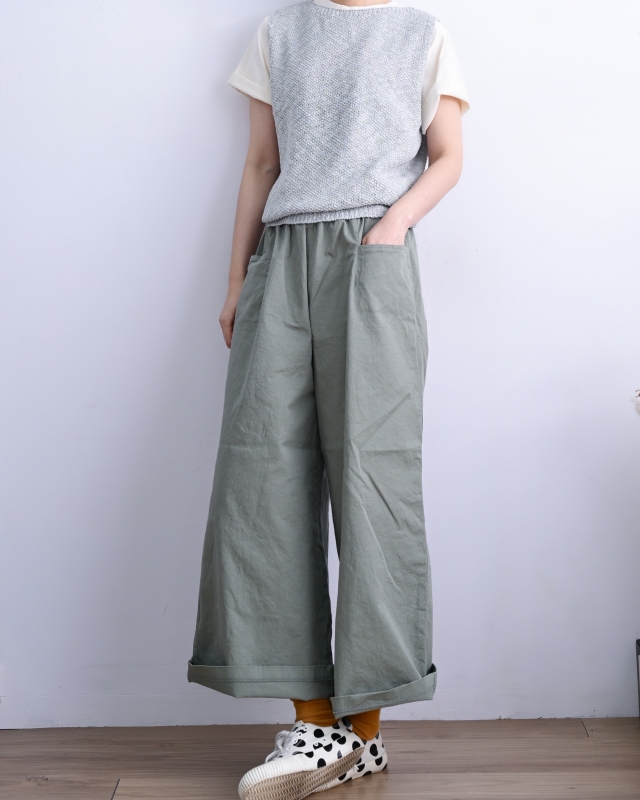 韓 雙口袋寬褲 6色 size