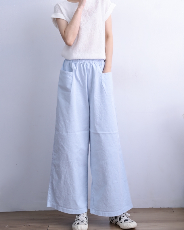韓 雙口袋寬褲 6色 size