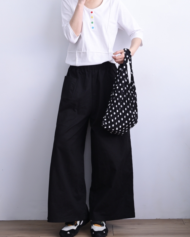 韓 雙口袋寬褲 6色 size