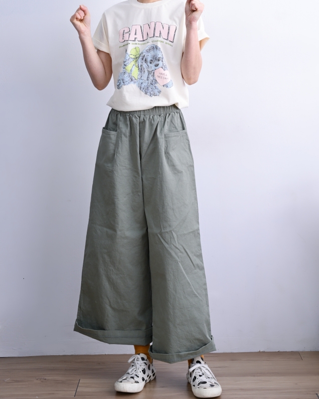 韓 雙口袋寬褲 6色 size