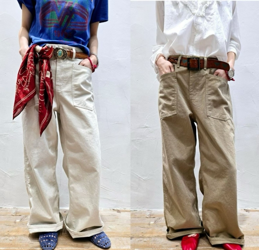 韓 大口袋落地長褲 3色