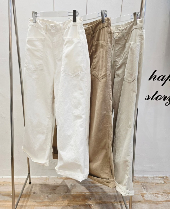 韓 大口袋落地長褲 3色