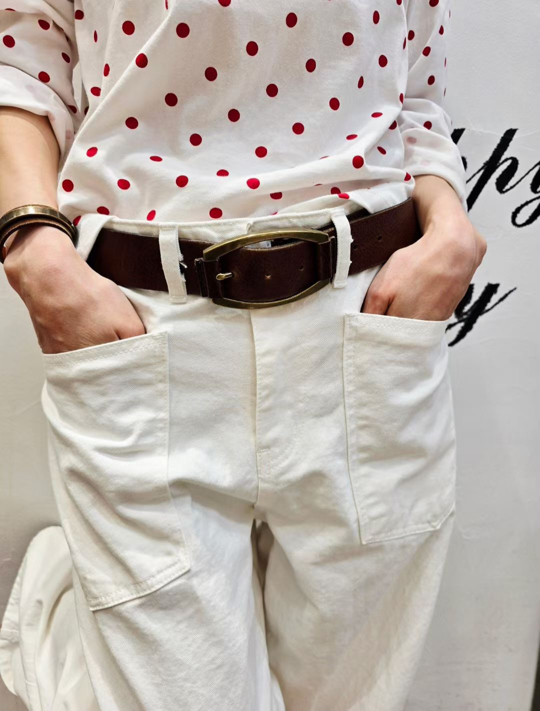 韓 大口袋落地長褲 3色