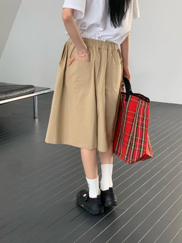 韓 前摺五分寬褲 3色 size