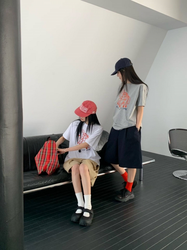 韓 前摺五分寬褲 3色 size