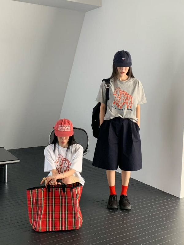 韓 前摺五分寬褲 3色 size