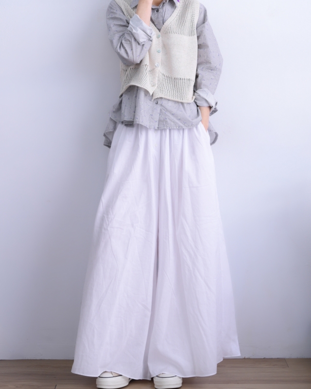 韓 四釦舒服寬褲裙 2色 size