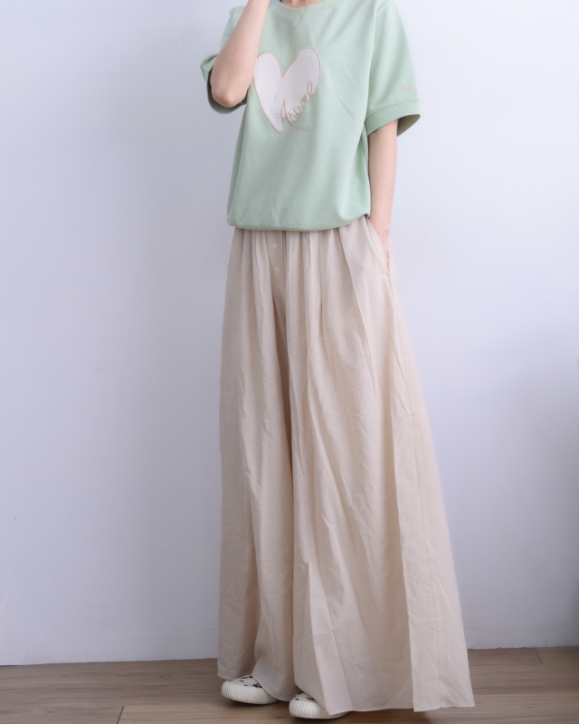 韓 四釦舒服寬褲裙 2色 size