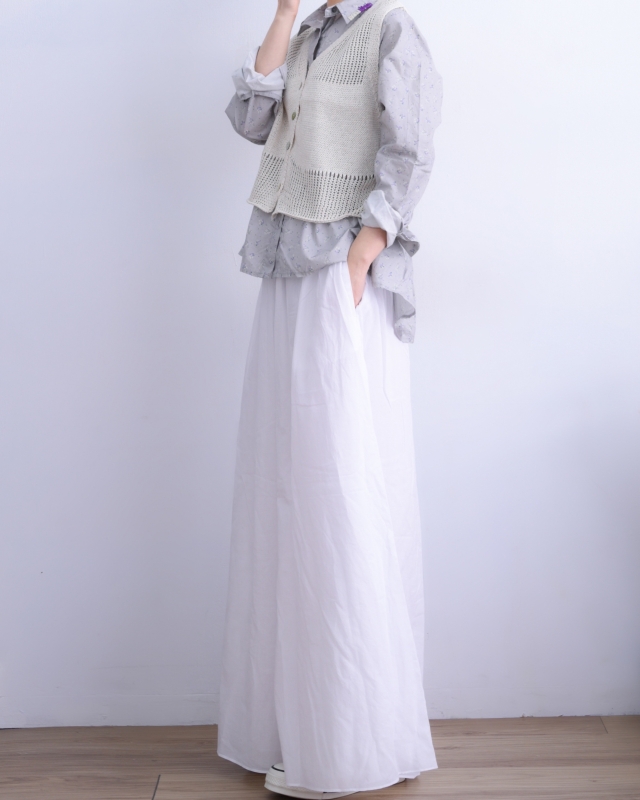 韓 四釦舒服寬褲裙 2色 size