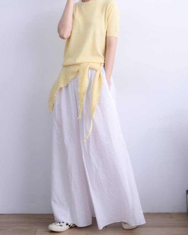 韓 四釦舒服寬褲裙 2色 size