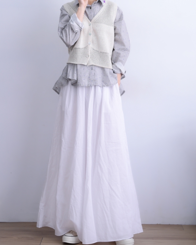 韓 四釦舒服寬褲裙 2色 size