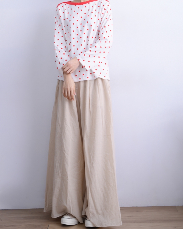 韓 四釦舒服寬褲裙 2色 size