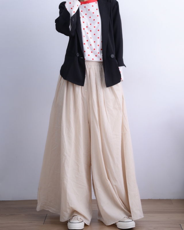 韓 四釦舒服寬褲裙 2色 size