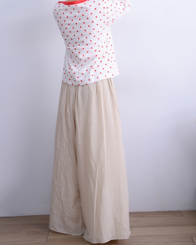 韓 四釦舒服寬褲裙 2色 size