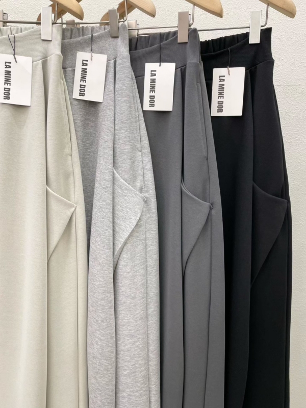 韓 造型素色寬褲 4色