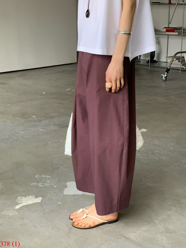 韓 前壓摺8分寬褲 3色 size