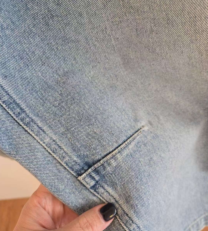 韓 紅腰帶牛仔寬褲