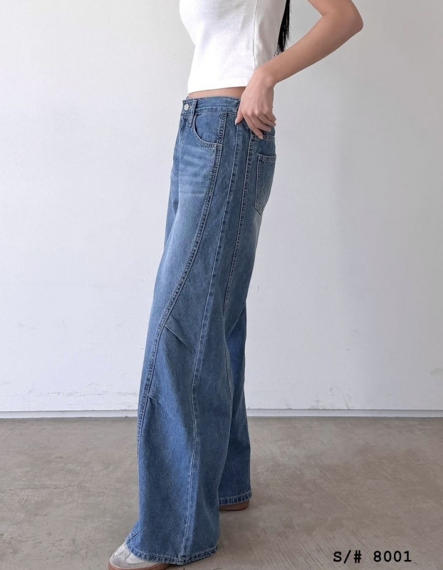 韓 車線彎彎牛仔褲