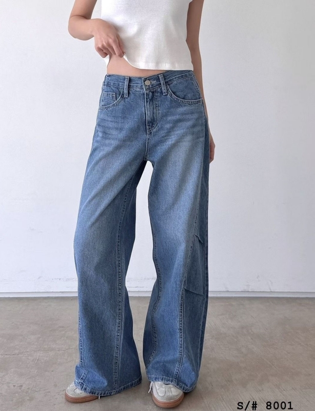 韓 車線彎彎牛仔褲