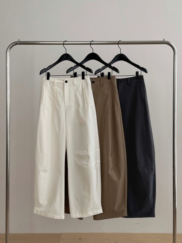 韓 下橫車線寬褲 3色 size