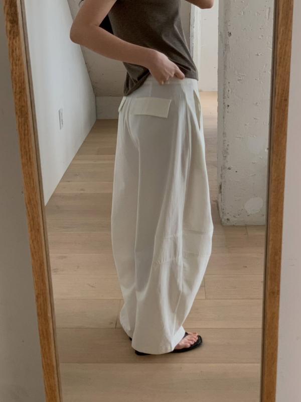 韓 下橫車線寬褲 3色 size