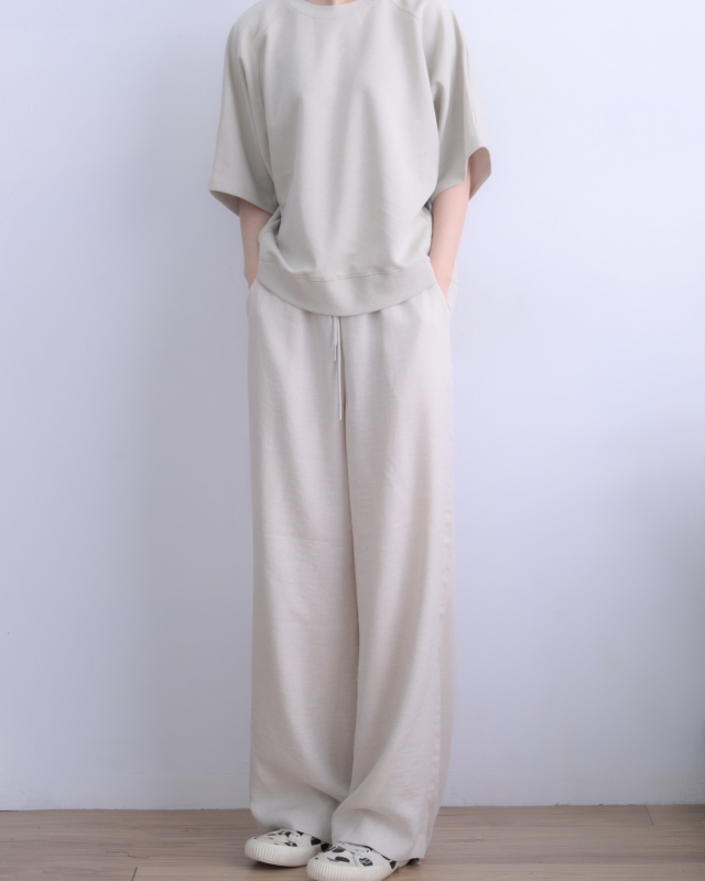 韓 素色麻料長褲 3色 size