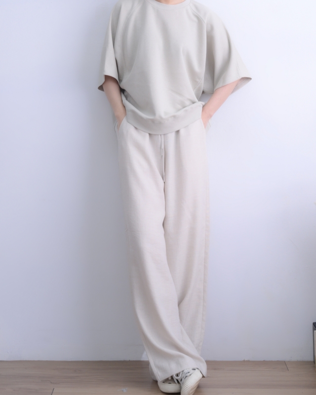 韓 素色麻料長褲 3色 size