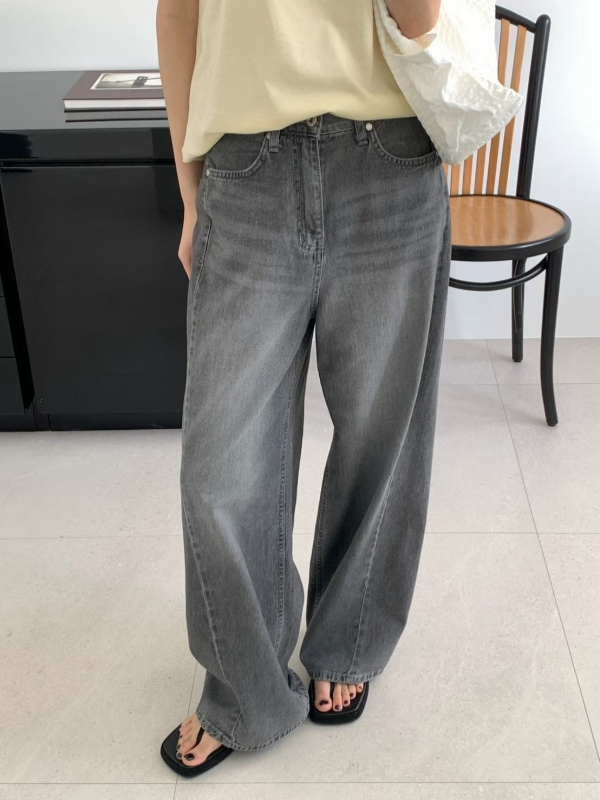 韓 抓紋牛仔褲 2色