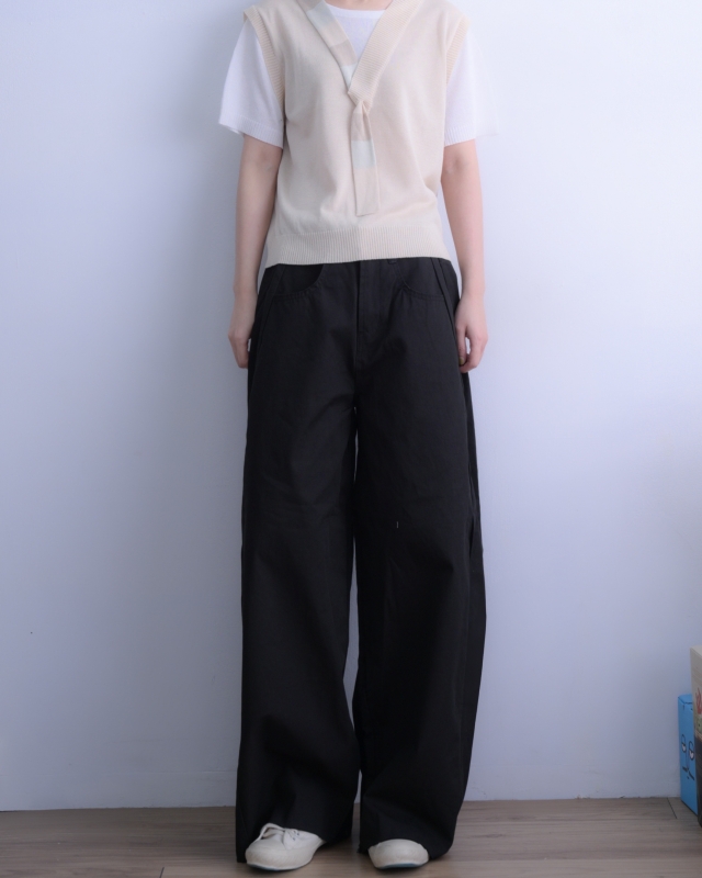 韓 L口袋寬褲 3色 size