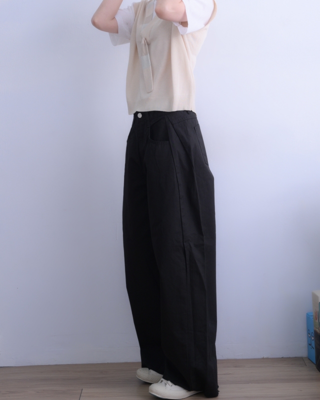 韓 L口袋寬褲 3色 size