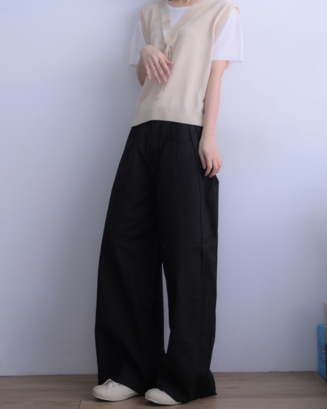 韓 L口袋寬褲 3色 size