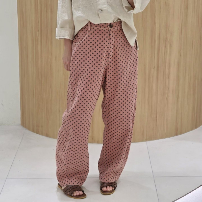 韓 細點點寬褲 4色 size