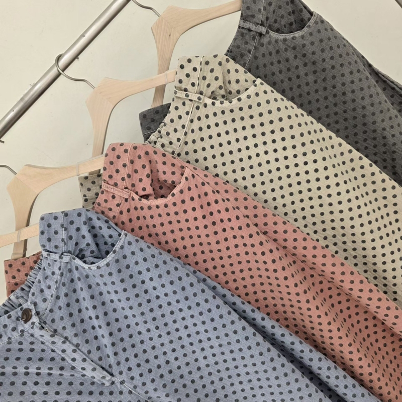 韓 細點點寬褲 4色 size